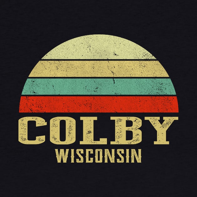 Colby Wisconsin Vintage Retro Sunset by Curry G